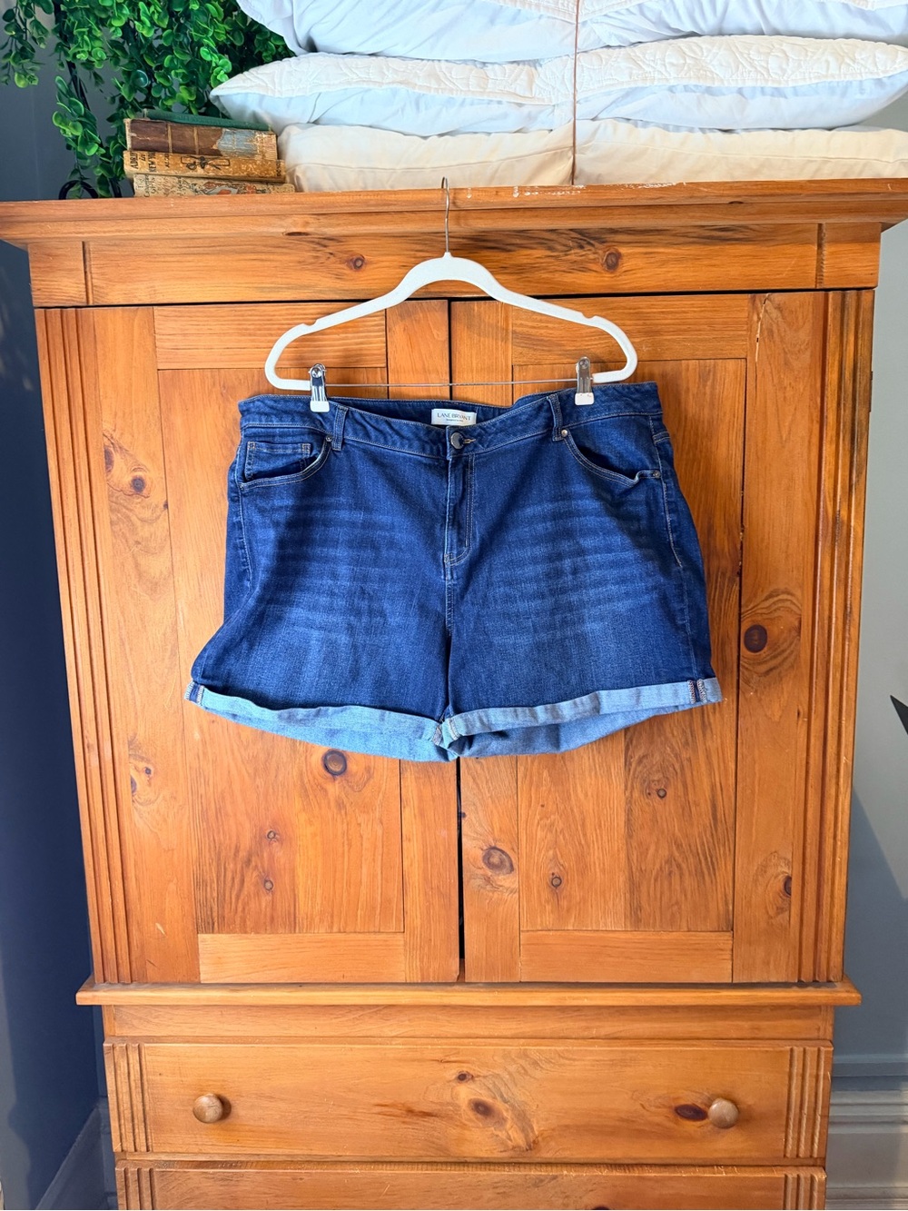 Lane Bryant Medium Blue Jean Shorts High-Rise